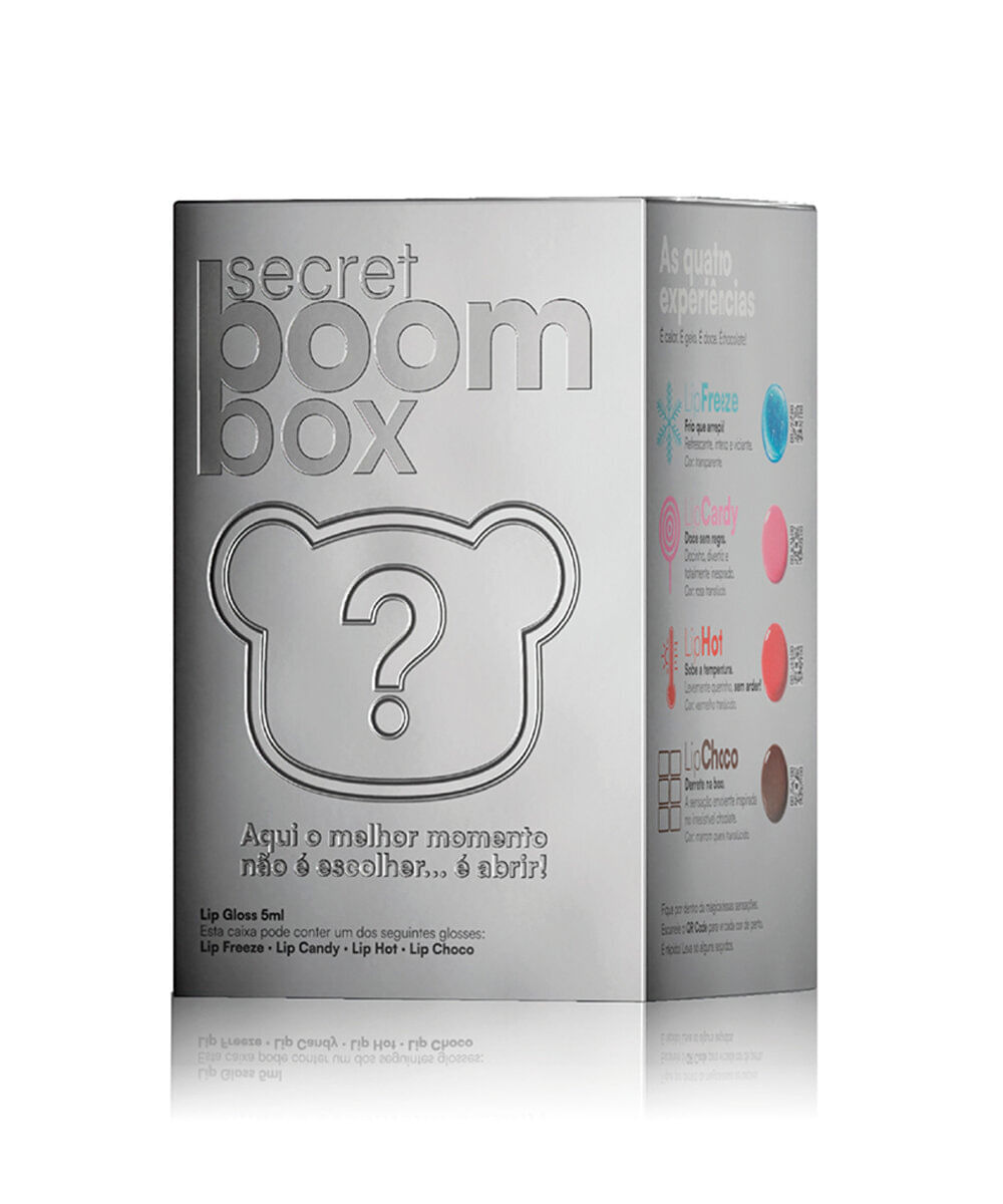 gloss labial mboom surpresa lip gloss secret boom box