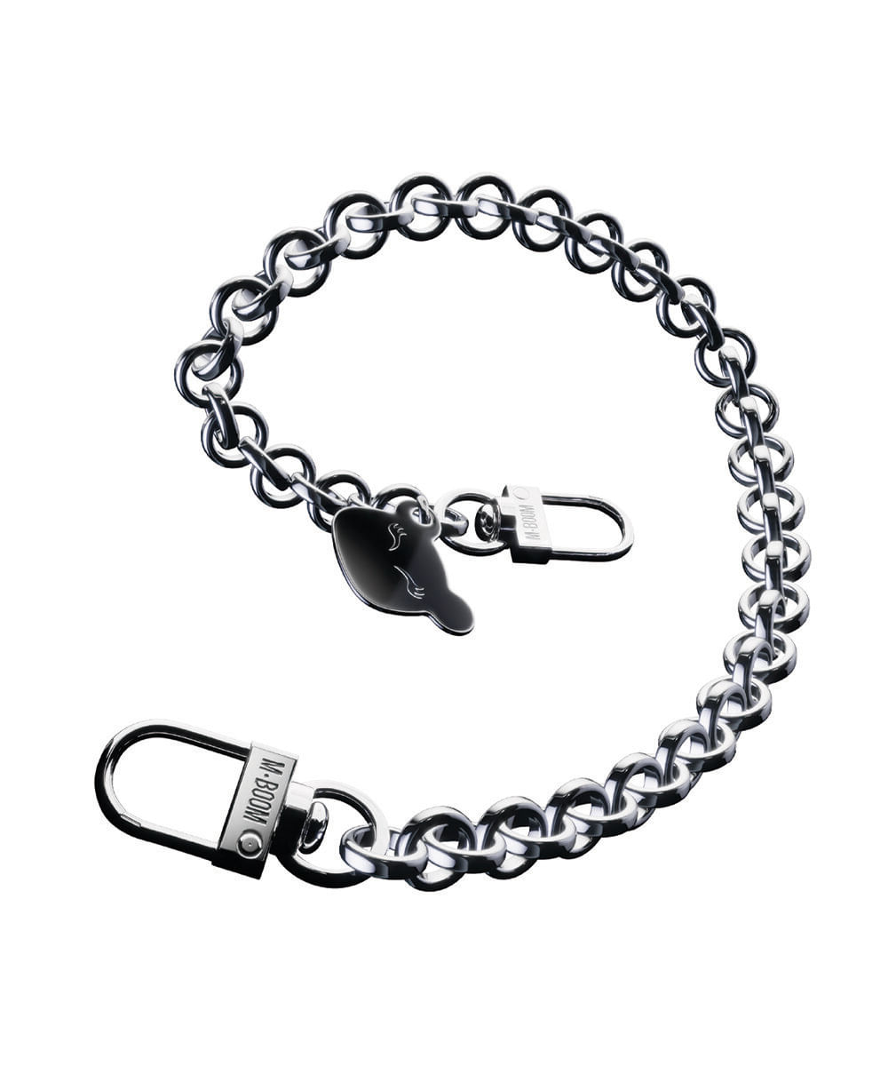 corrente strap boom mboom 45cm prateada