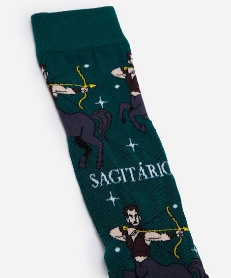 meia cano alto signo sagitário verde