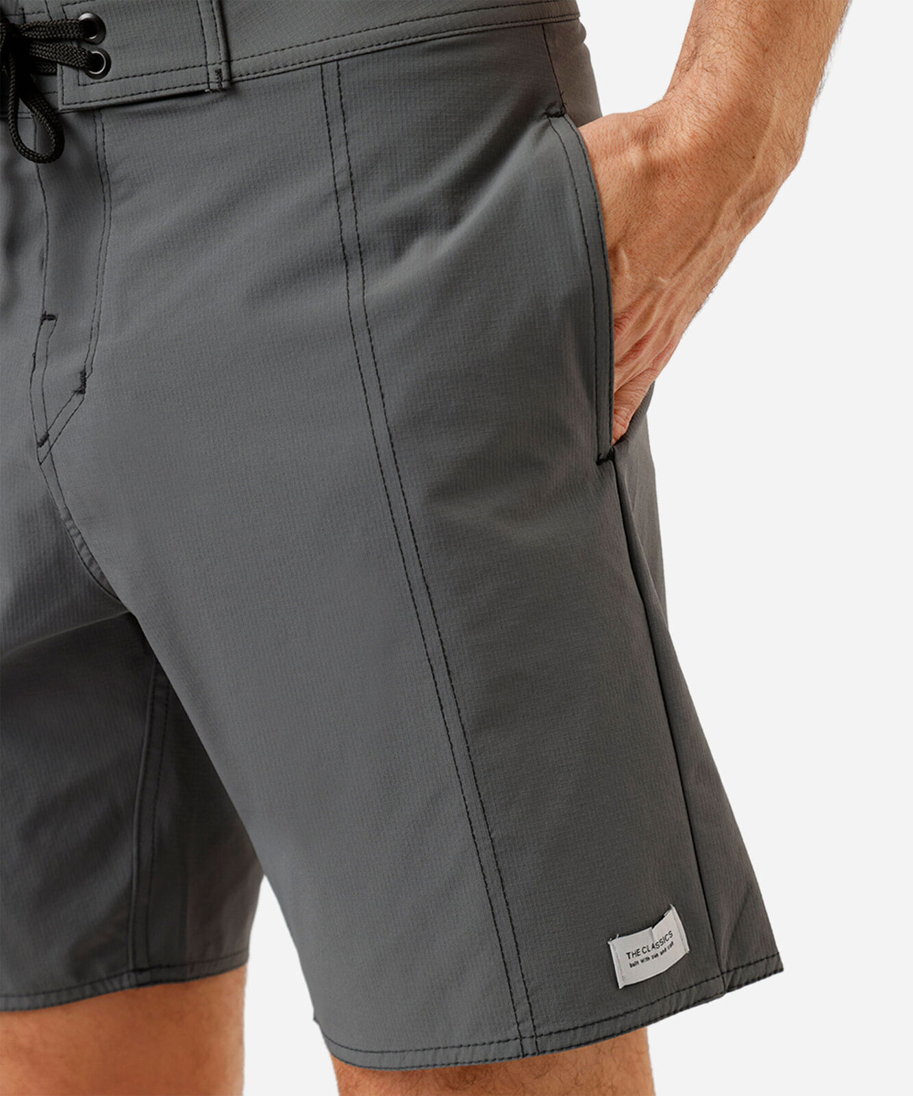 short boardshort masculino com recorte cinza