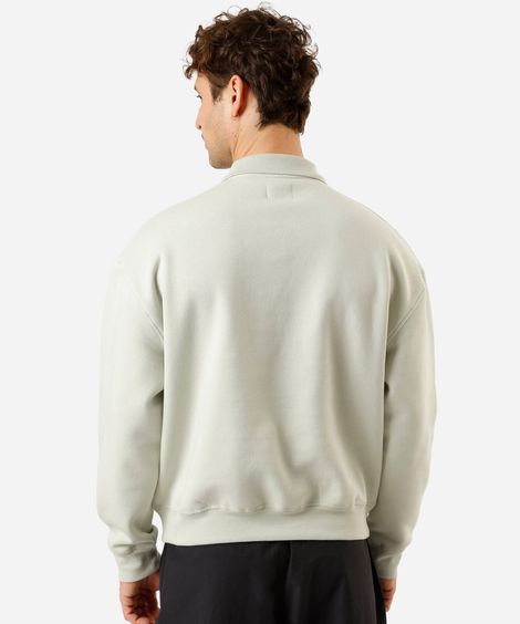 blusão oversized masculino de moletom com gola verde