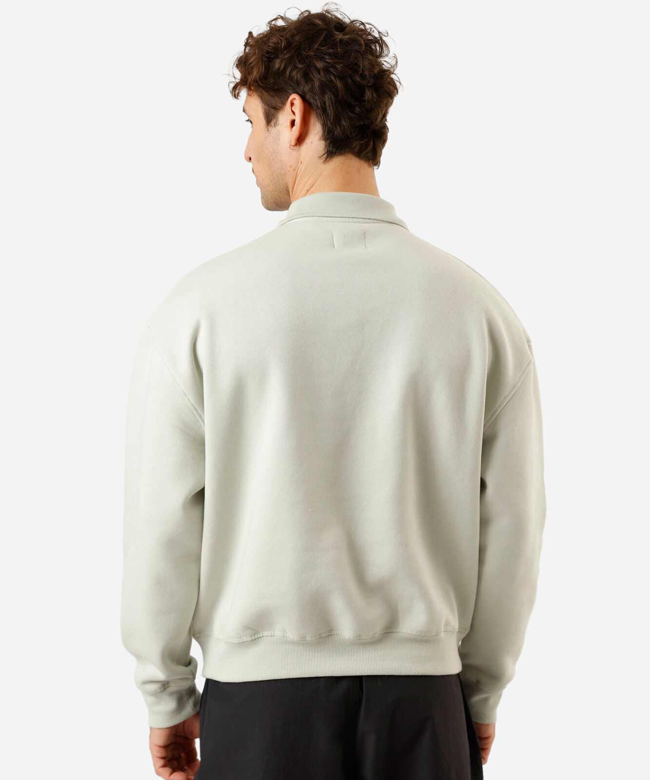 blusão oversized masculino de moletom com gola verde