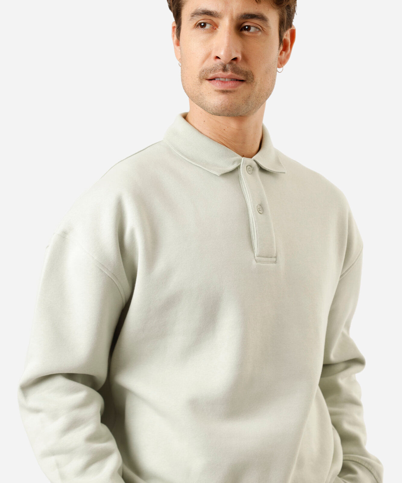 blusão oversized masculino de moletom com gola verde