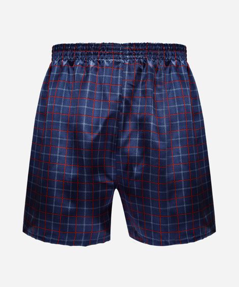 cueca samba canção masculina xadrez acetinada azul