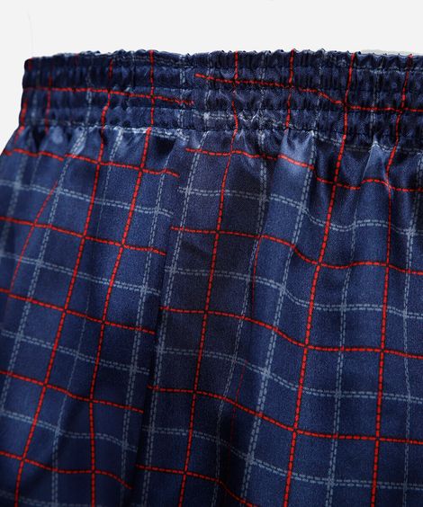 cueca samba canção masculina xadrez acetinada azul