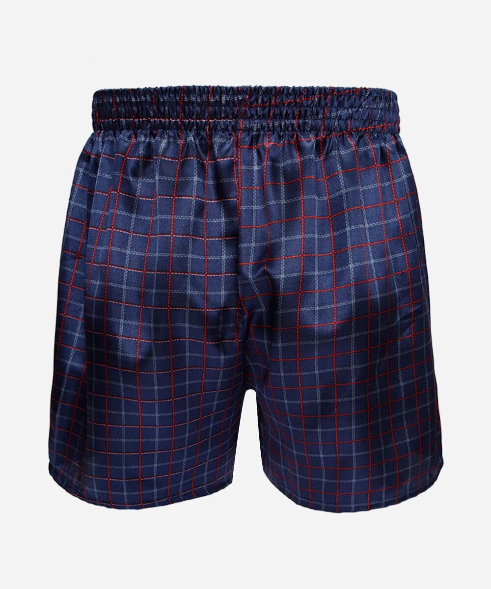 cueca samba canção masculina xadrez acetinada azul