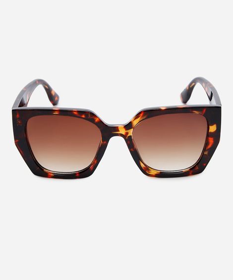 óculos de sol feminino quadrado acetato tartaruga triton marrom