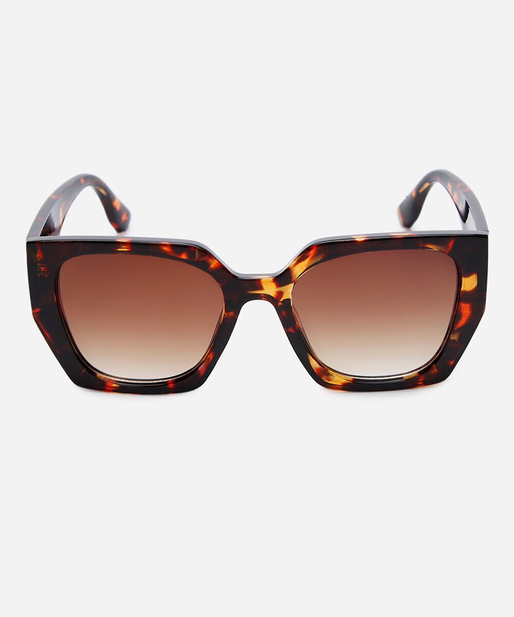 óculos de sol feminino quadrado acetato tartaruga triton marrom
