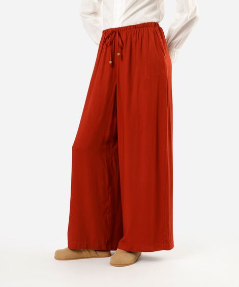 calça pantalona de viscose feminina vinho