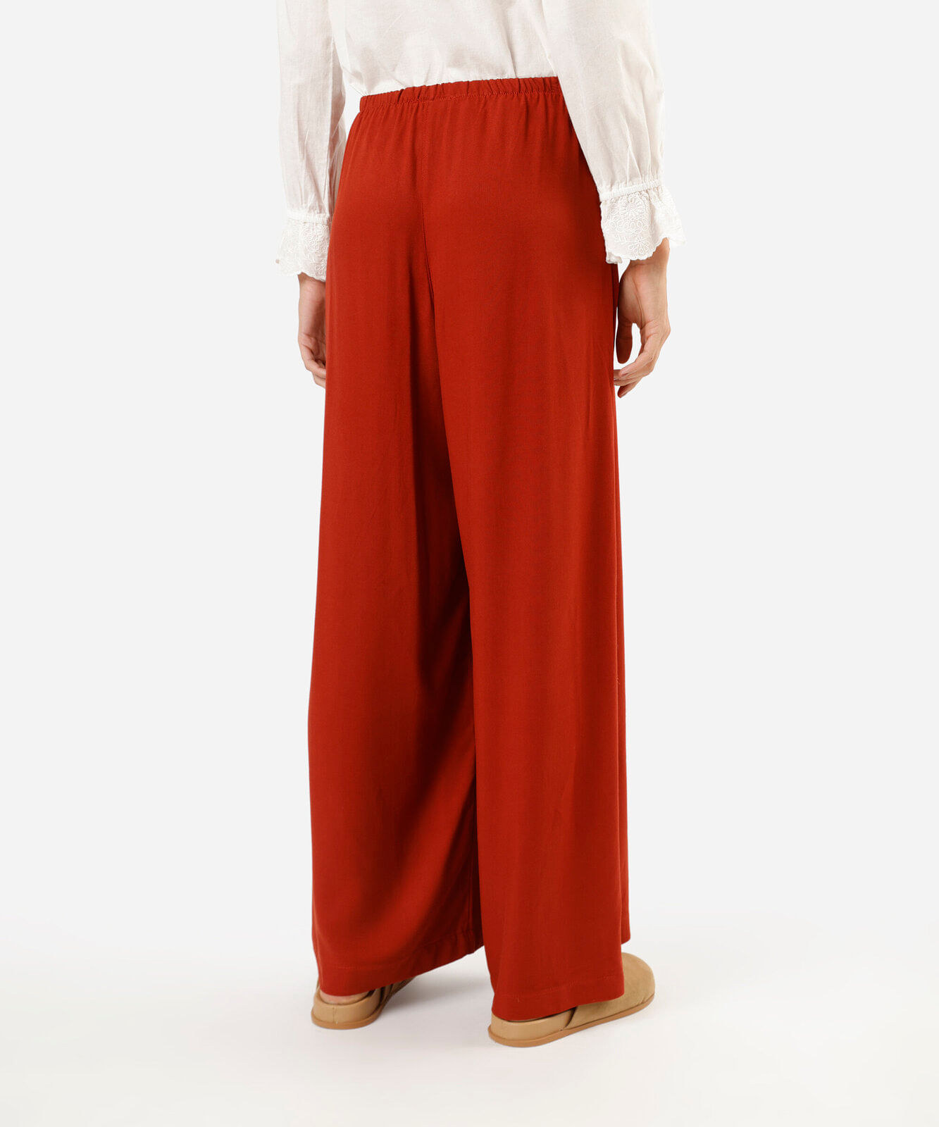 calça pantalona de viscose feminina vinho