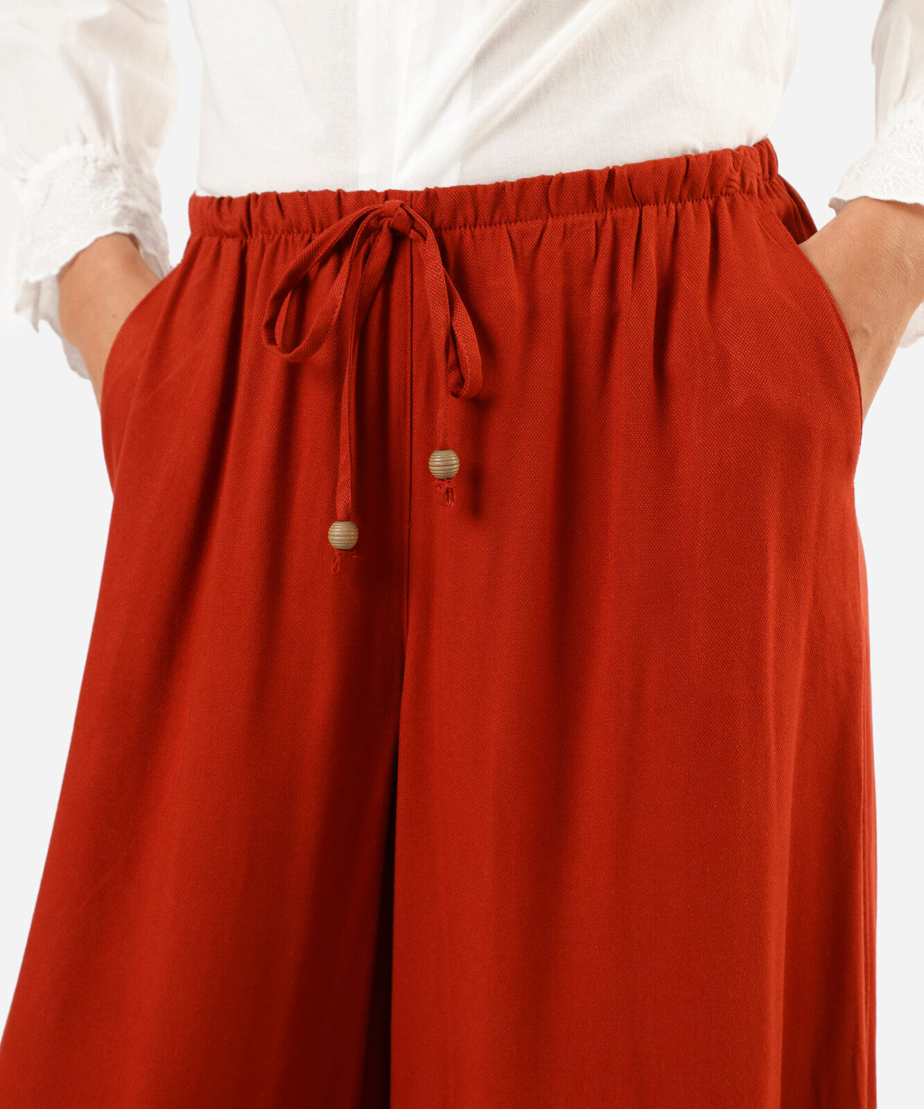 calça pantalona de viscose feminina vinho