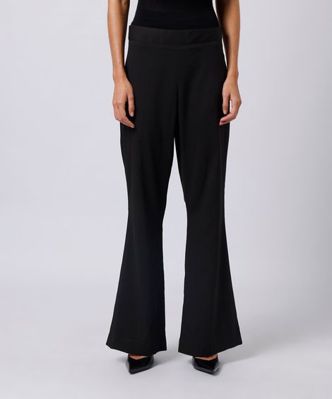 calça flare de alfaiataria feminina cintura alta mindset preta