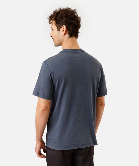 camiseta masculina de algodão manga curta estonada azul