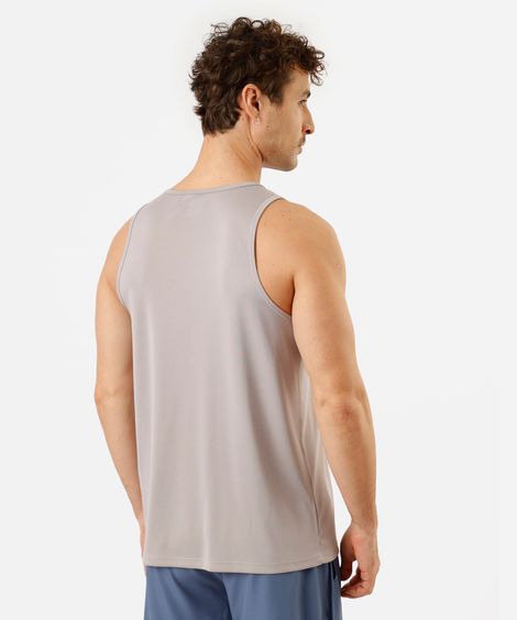 regata masculina esportiva gola careca cinza