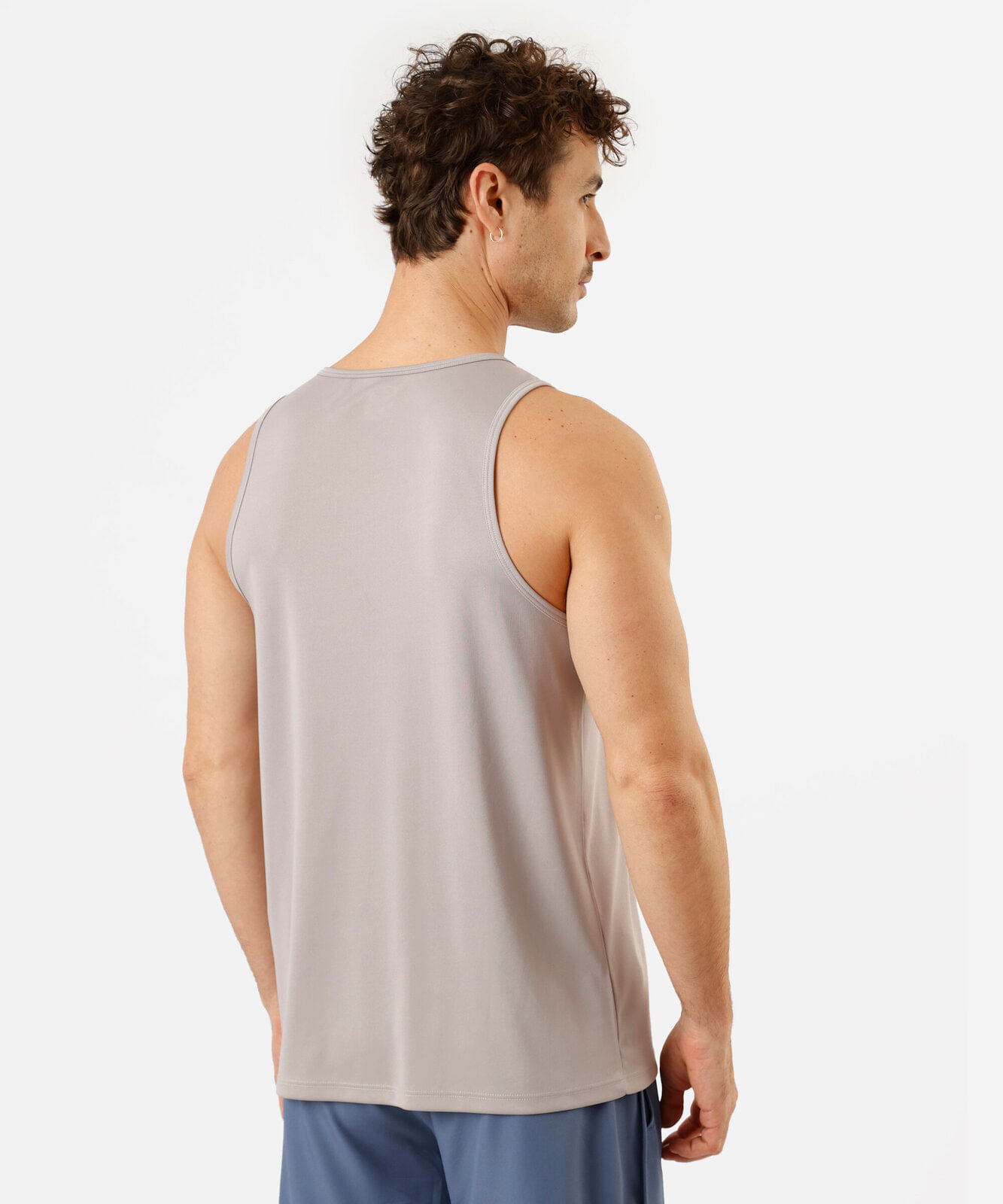 regata masculina esportiva gola careca cinza