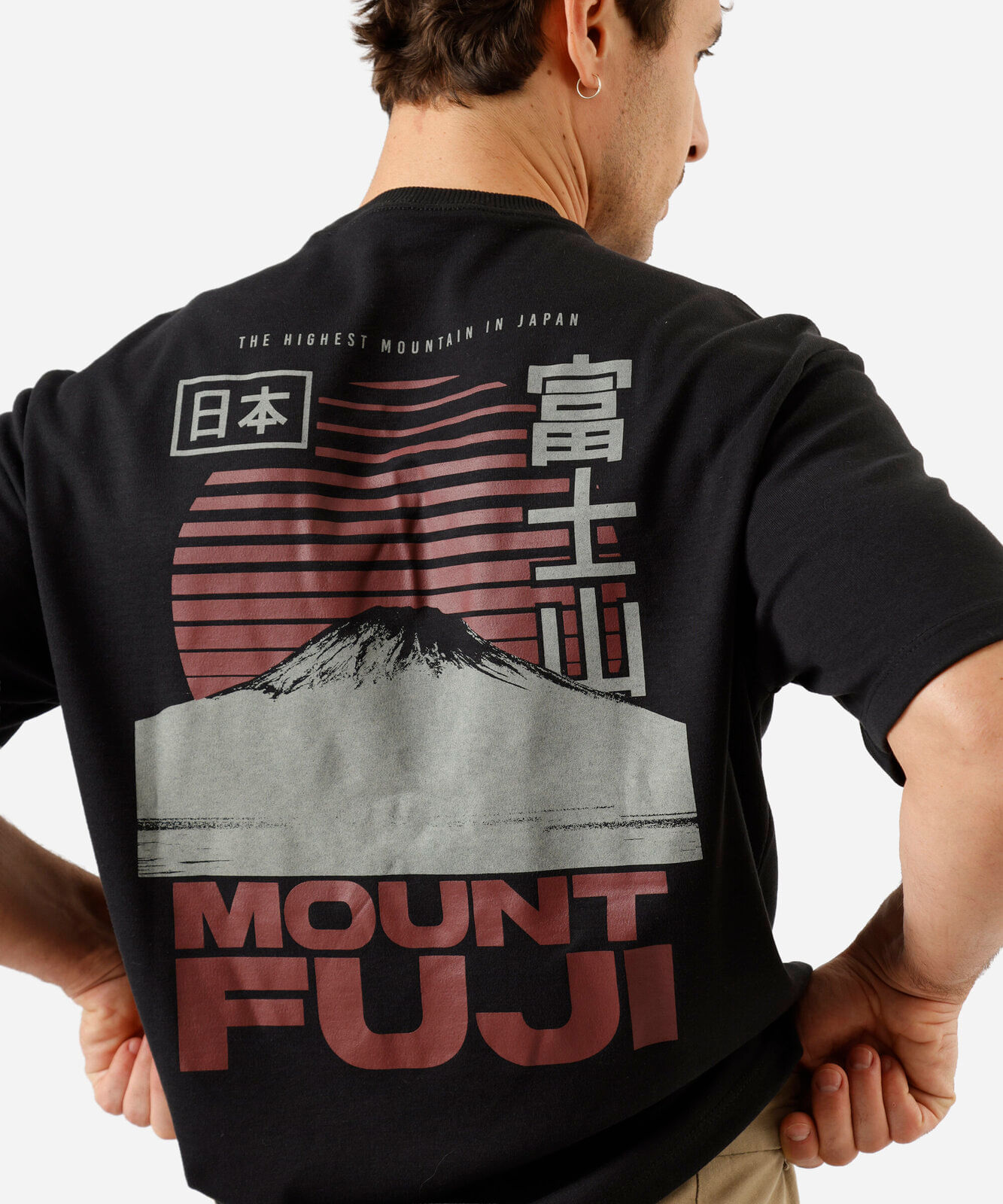 camiseta masculina com algodão manga curta estampada preta
