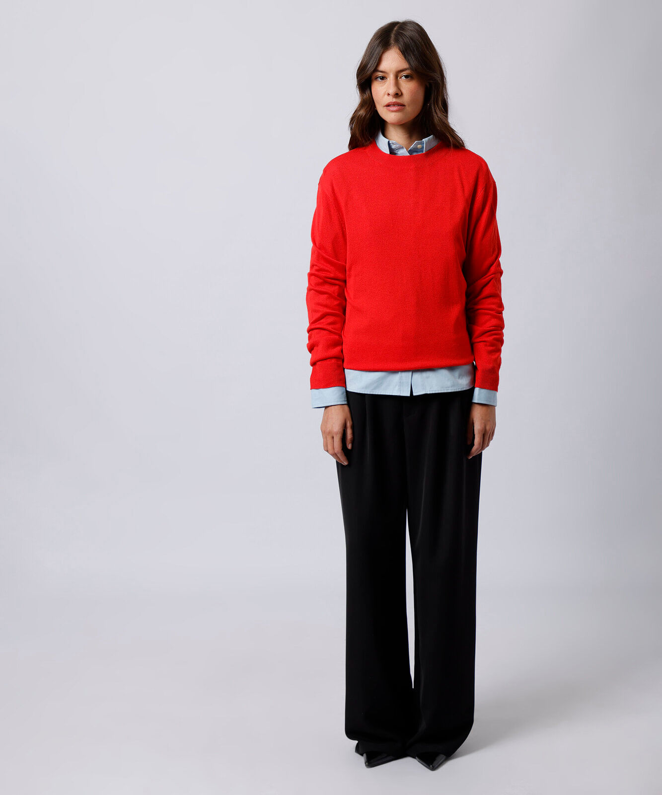 suéter feminino de tricot com lã mindset vermelho