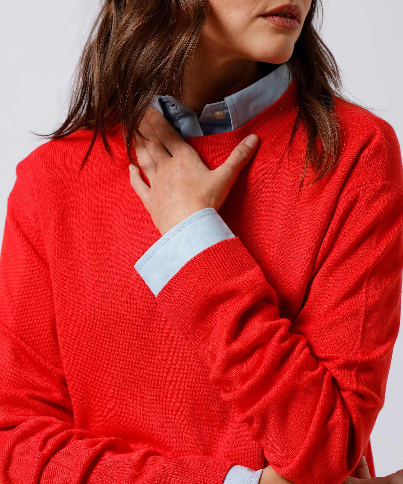 suéter feminino de tricot com lã mindset vermelho