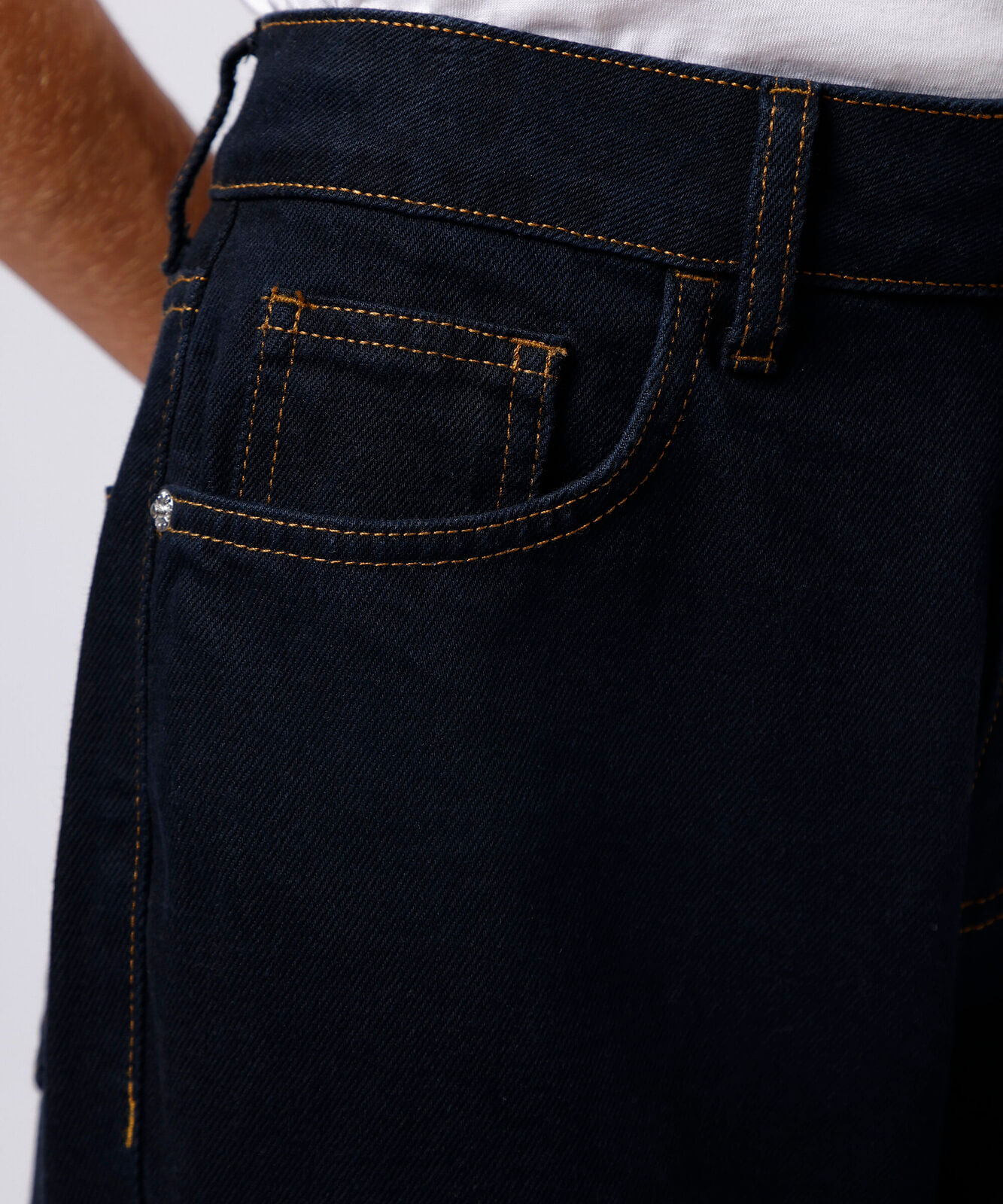 calça boot cut feminina jeans cintura alta mindset azul