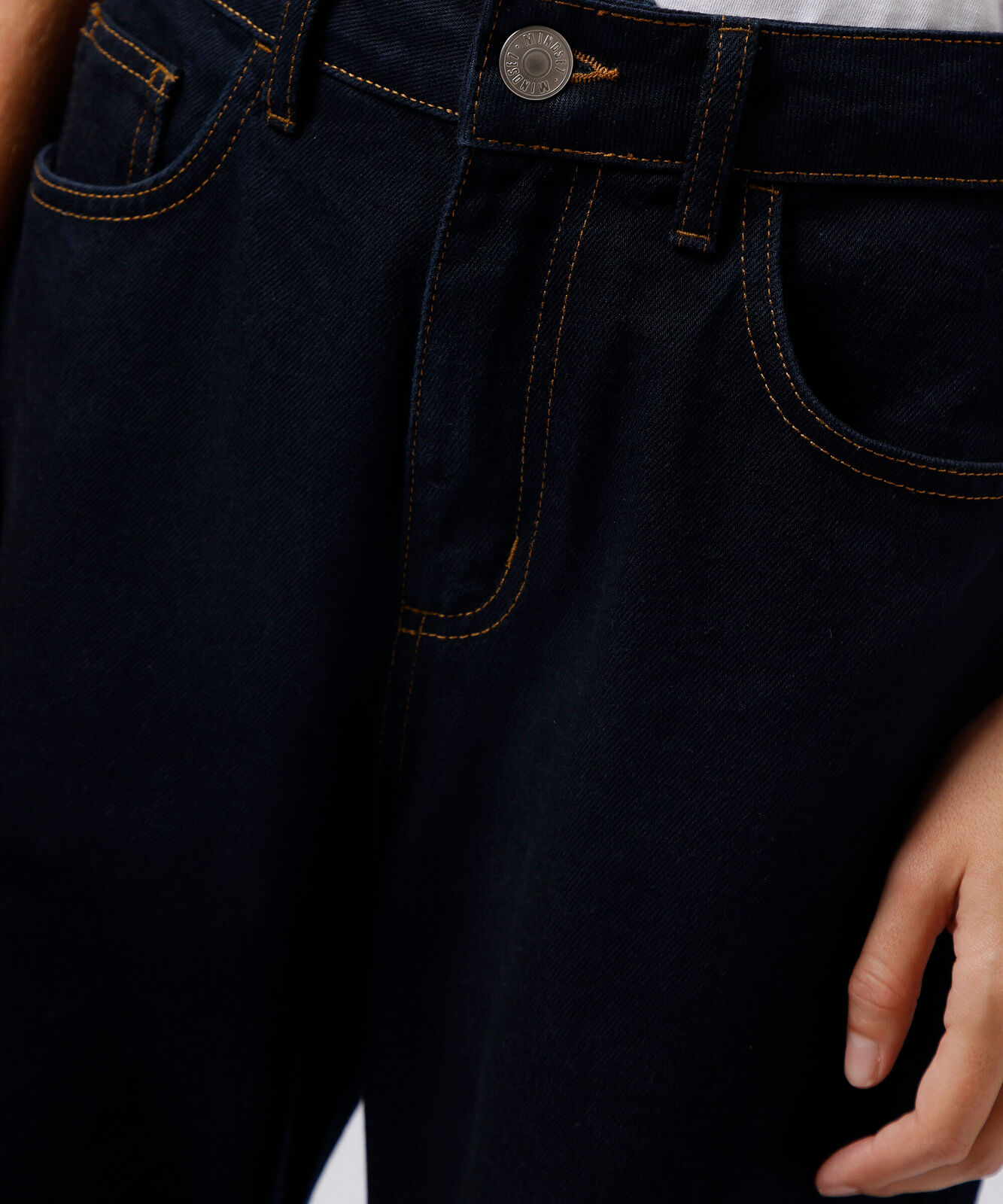 calça boot cut feminina jeans cintura alta mindset azul