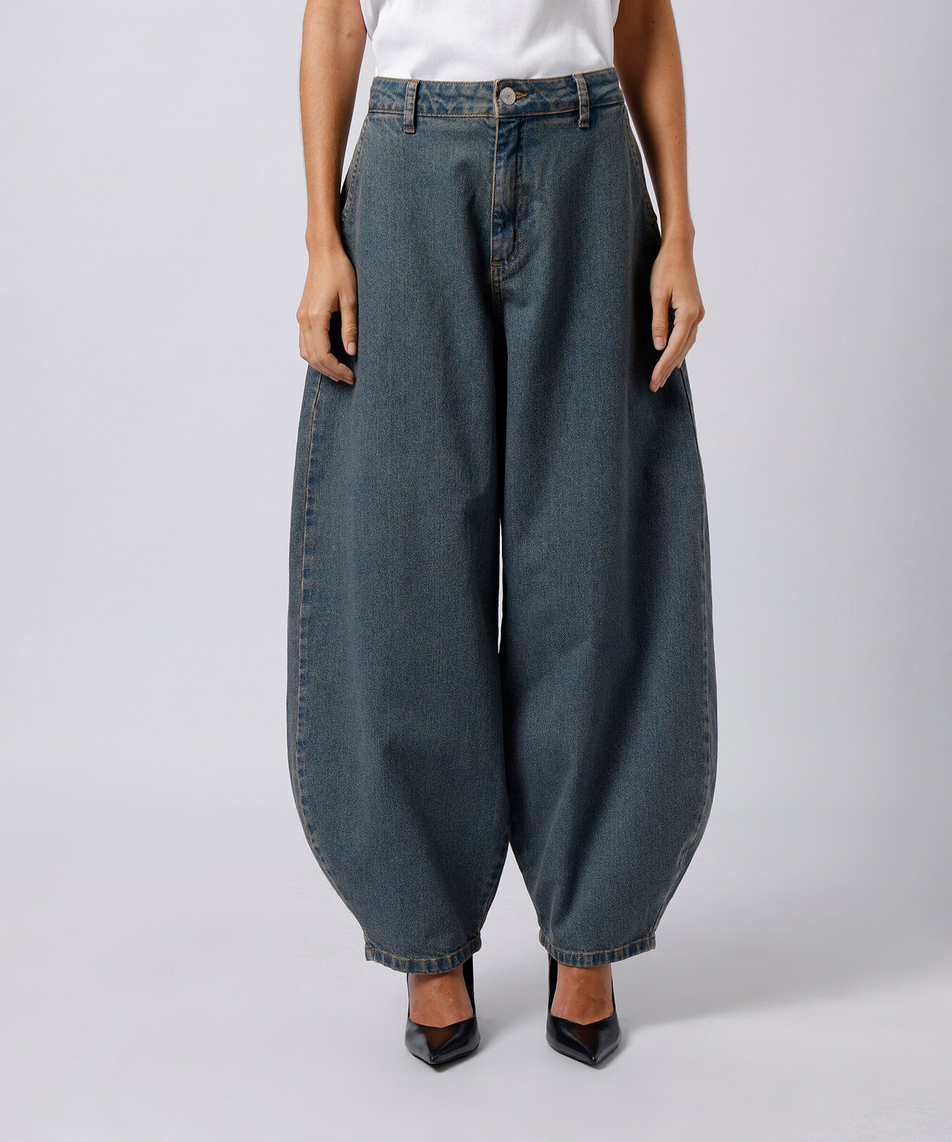 calça balloon feminina jeans dirty mindset azul