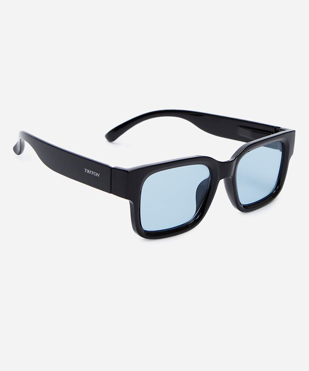 óculos de sol unissex quadrado de acetato triton preto