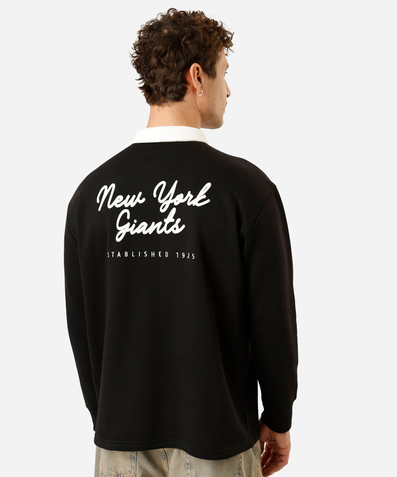 polo oversized masculina manga longa giants nfl preta