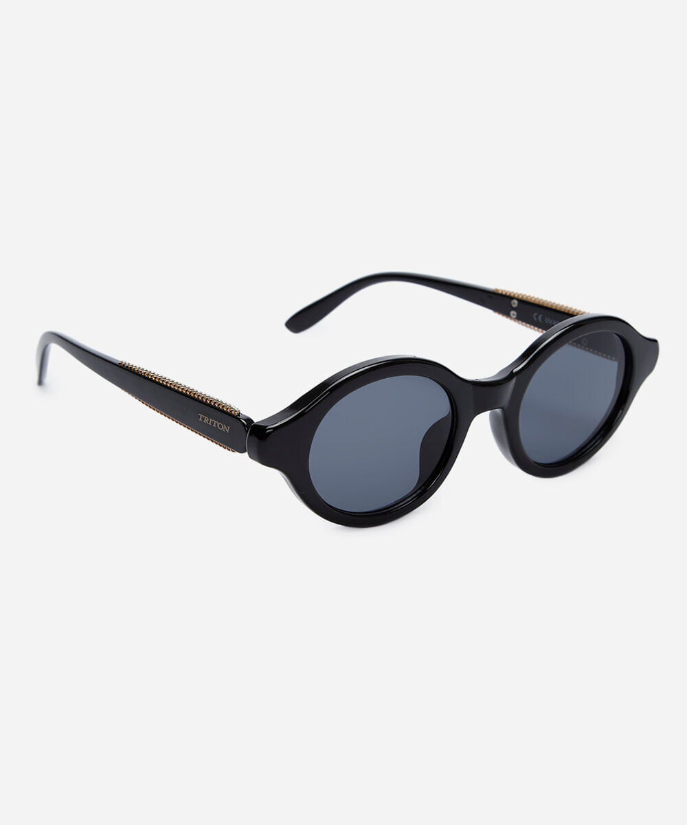 óculos de sol oval triton feminino preto