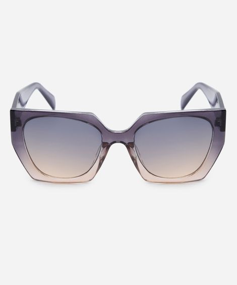 óculos de sol feminino quadrado de acetato triton cinza
