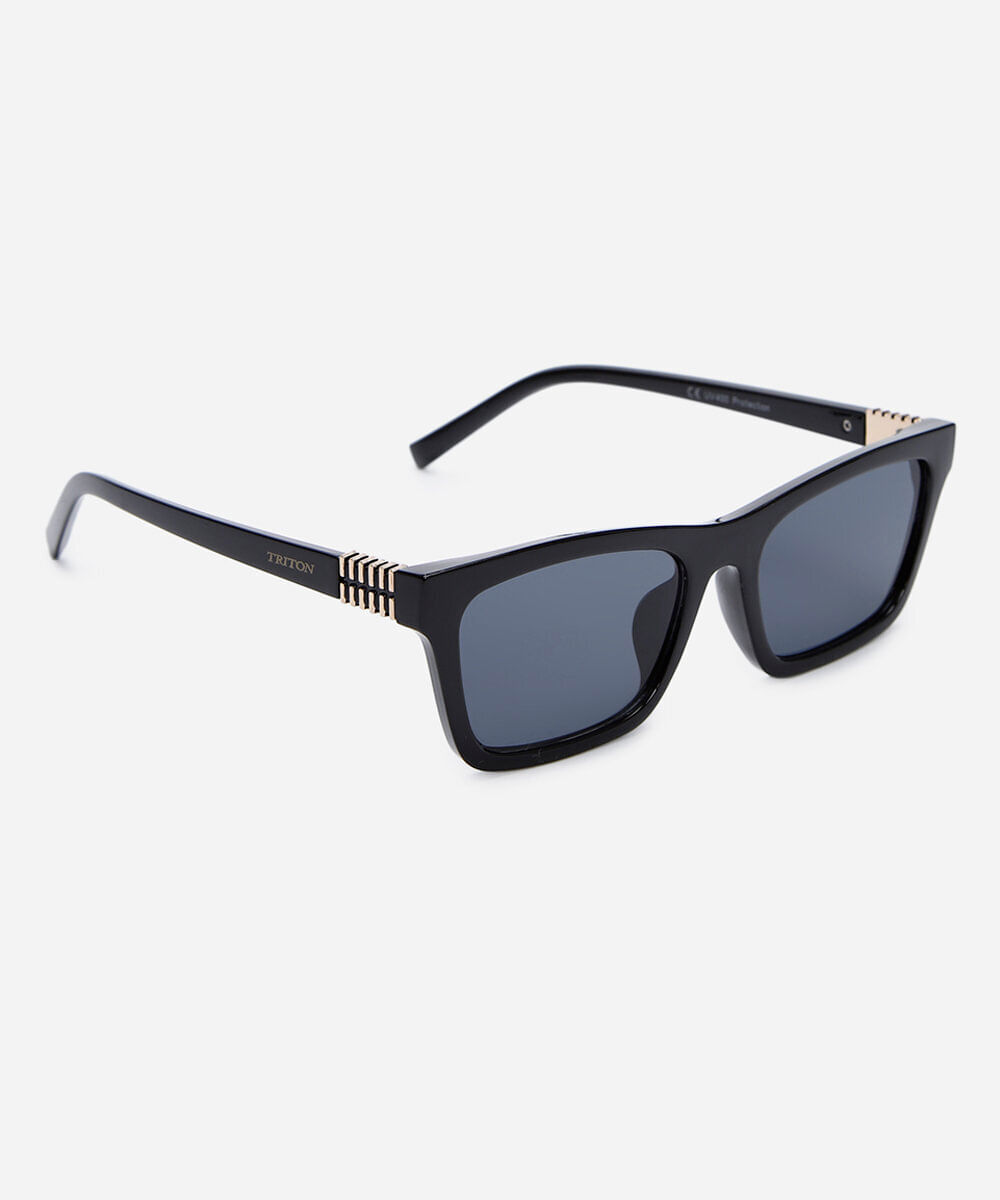 óculos de sol feminino quadrado de acetato triton preto