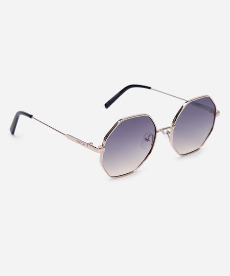 óculos de sol feminino redondo de metal triton dourado
