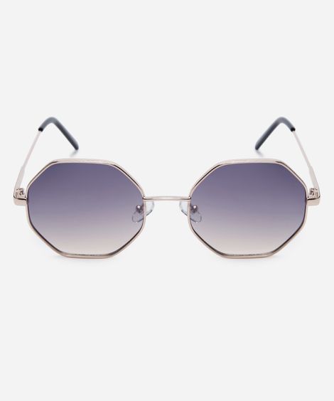 óculos de sol feminino redondo de metal triton dourado