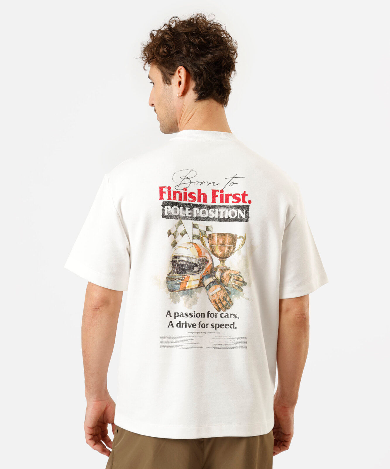 camiseta masculina com algodão manga curta estampada off white
