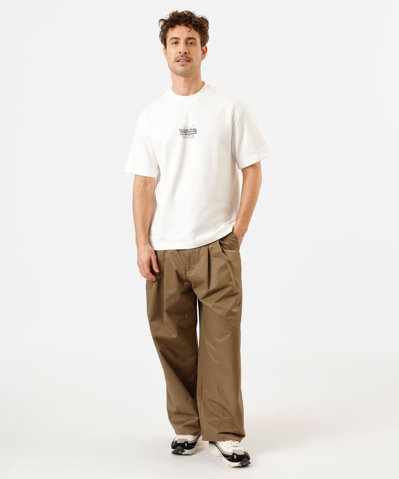 camiseta masculina com algodão manga curta estampada off white