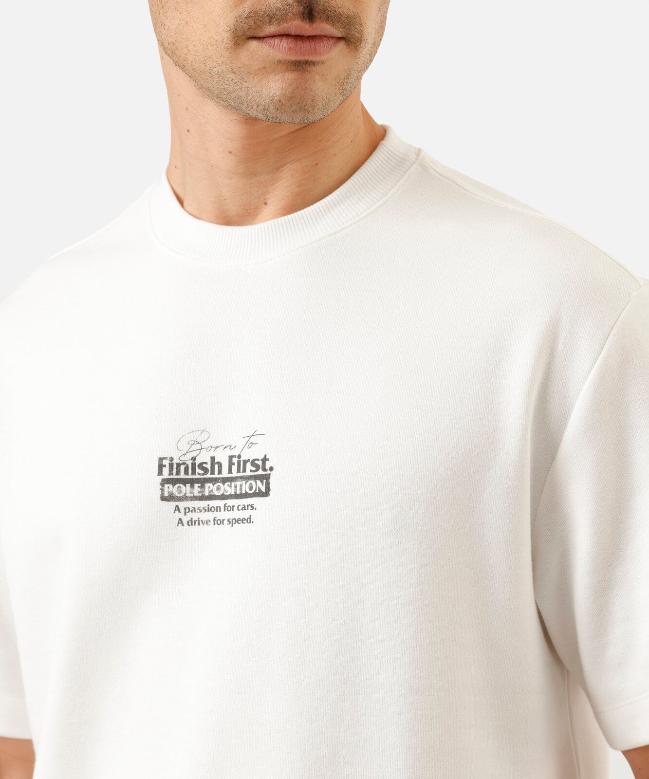 camiseta masculina com algodão manga curta estampada off white