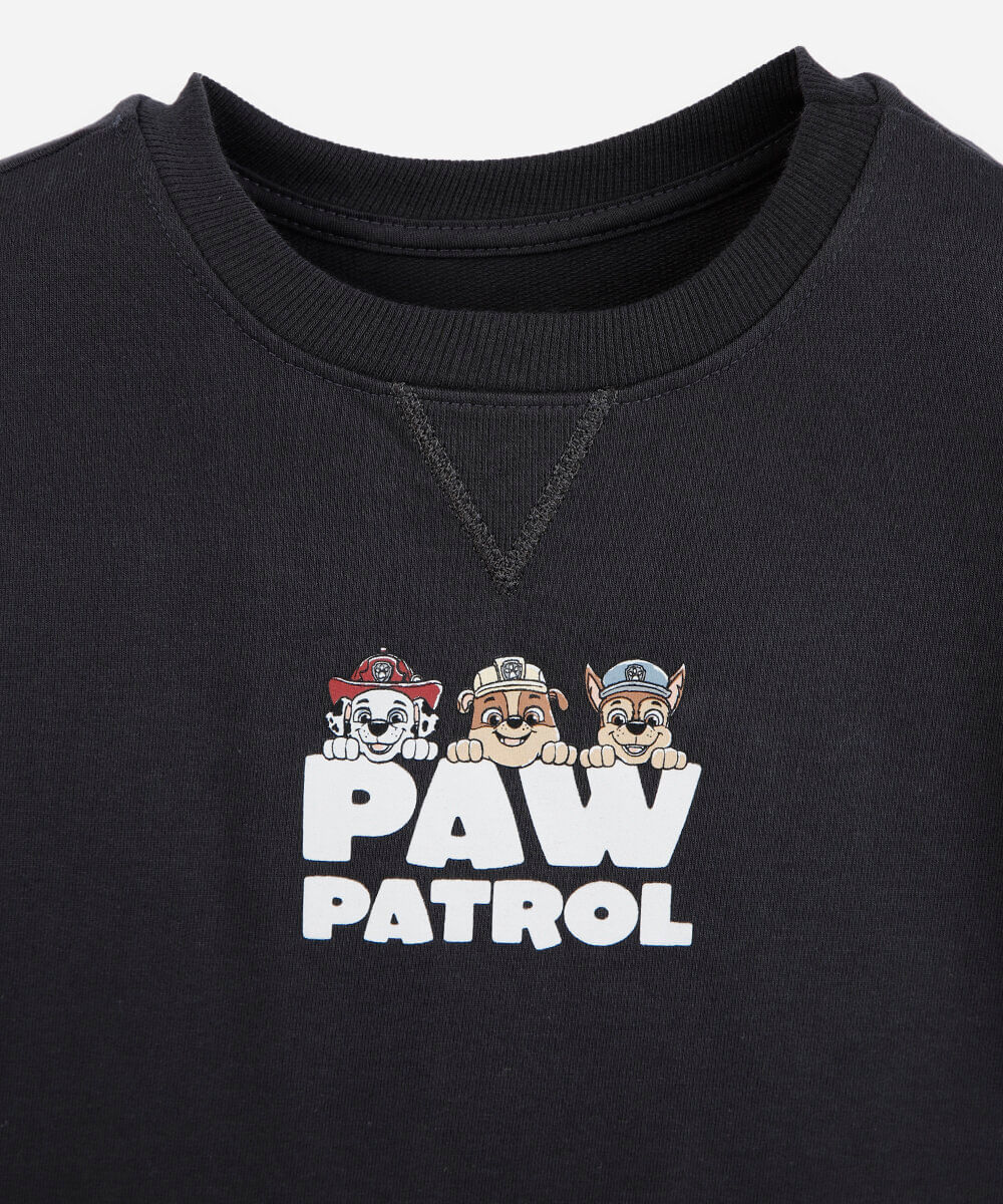 conjunto curto infantil de algodão patrulha canina cinza