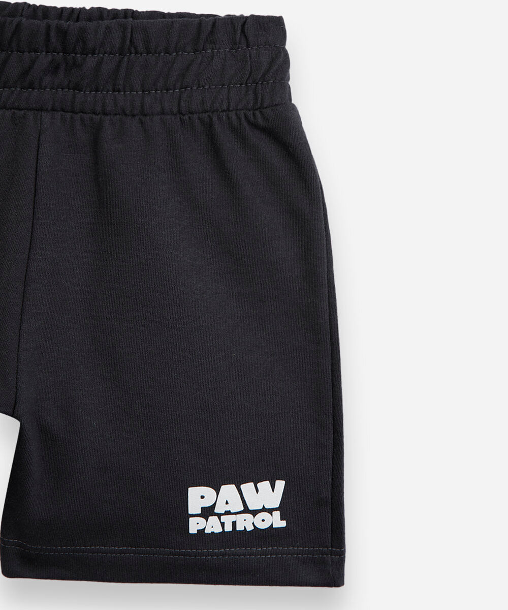 conjunto curto infantil de algodão patrulha canina cinza