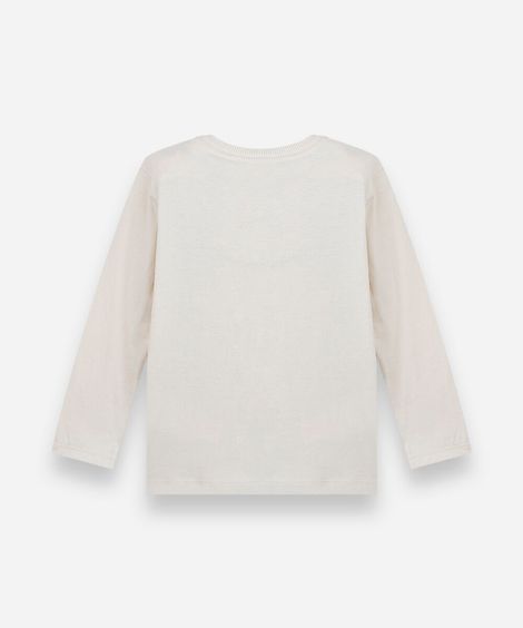 camiseta infantil de algodão manga longa bluey off white