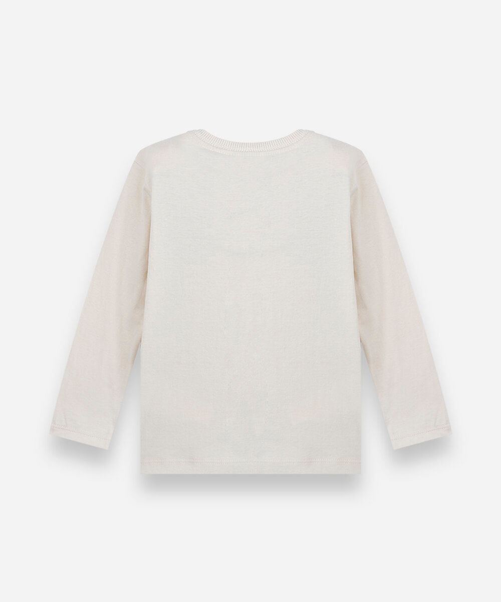 camiseta infantil de algodão manga longa bluey off white
