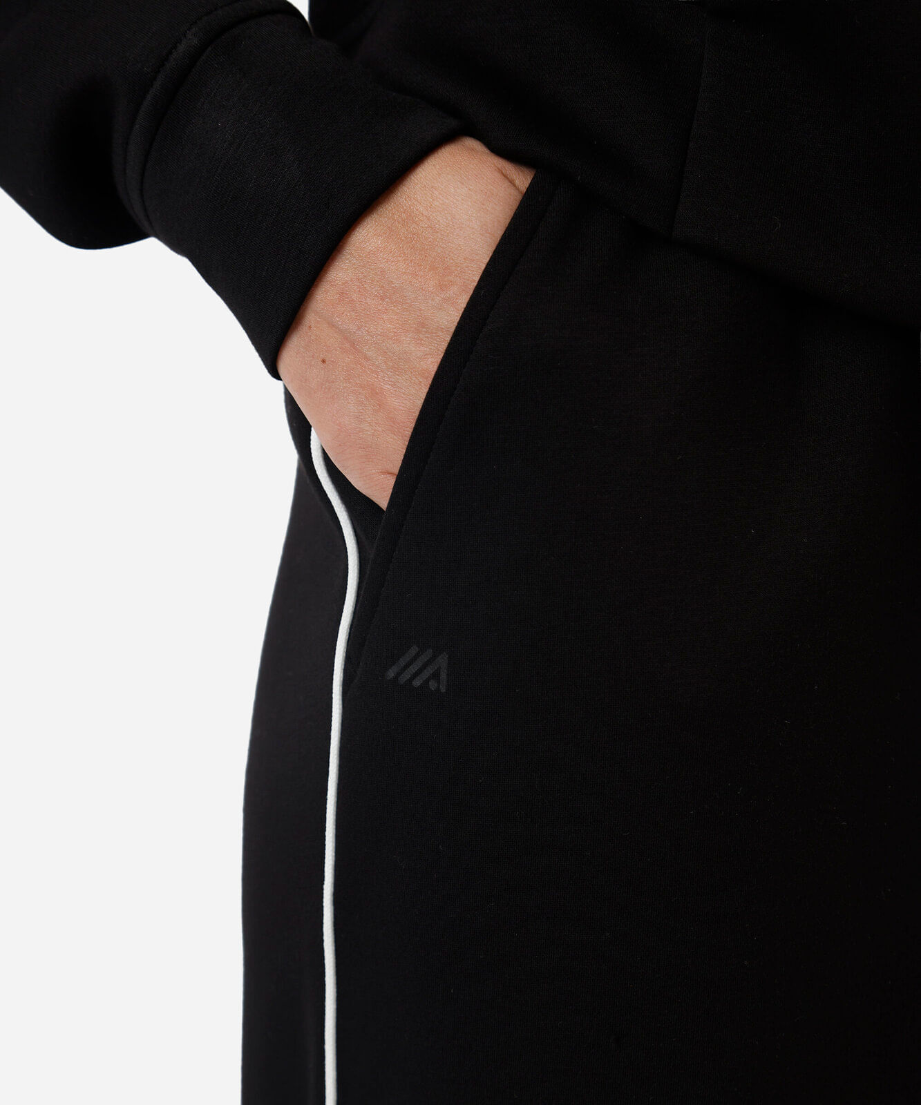 calça reta feminina esportiva com nervura preta
