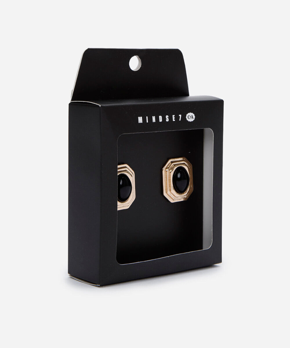 brinco geométrico mindset dourado