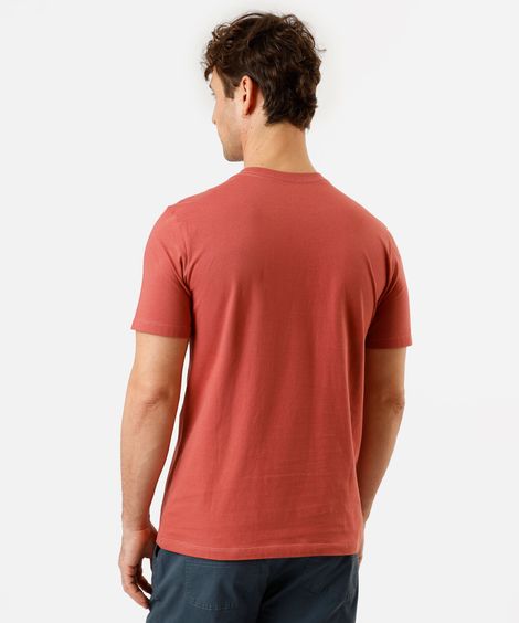 camiseta masculina de algodão básica manga curta laranja
