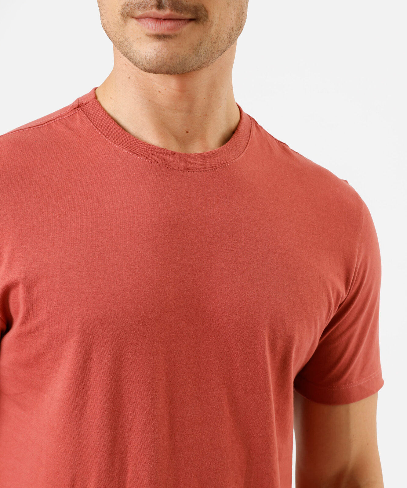 camiseta masculina de algodão básica manga curta laranja