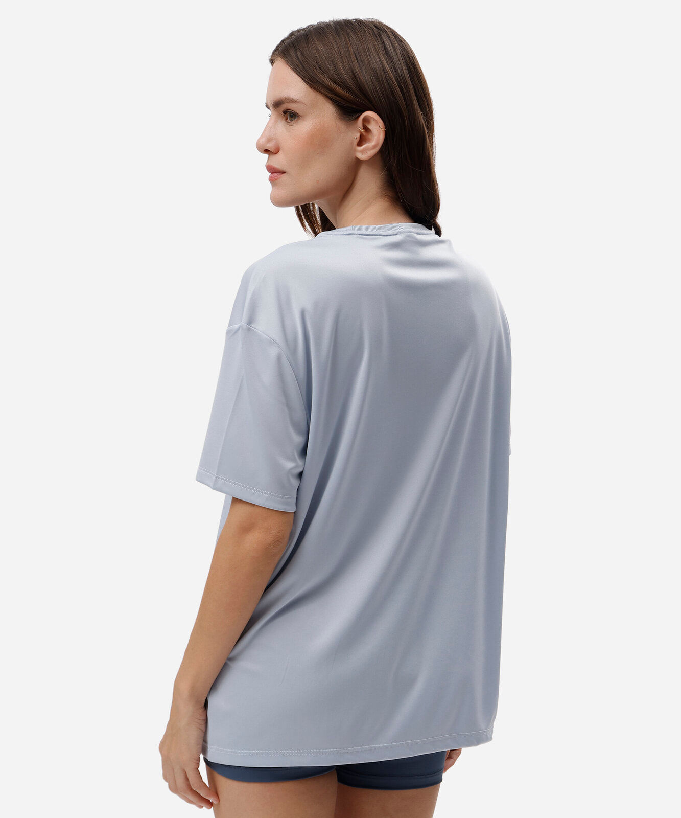 camiseta esportiva feminina manga curta azul