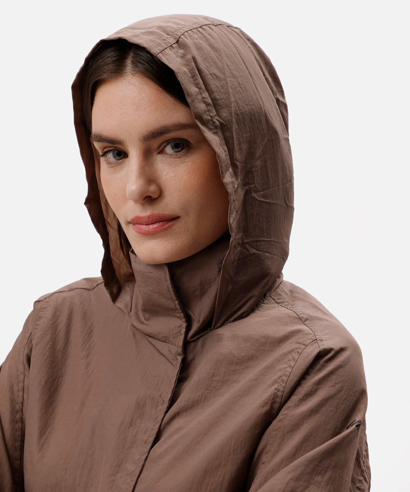 jaqueta box fit feminina de poliamida esportiva oversized marrom