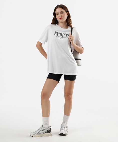 camiseta esportiva feminina manga curta branca