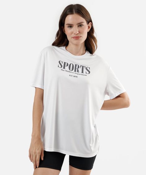 camiseta esportiva feminina manga curta branca