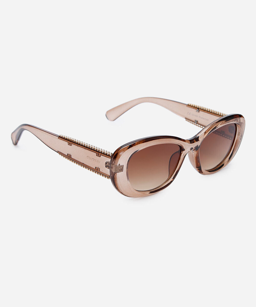 óculos de sol feminino gatinho de acetato triton marrom