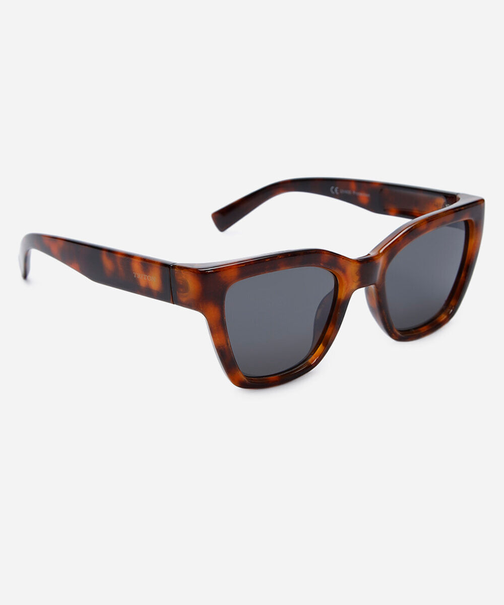 óculos de sol feminino quadrado de acetato tartaruga triton marrom