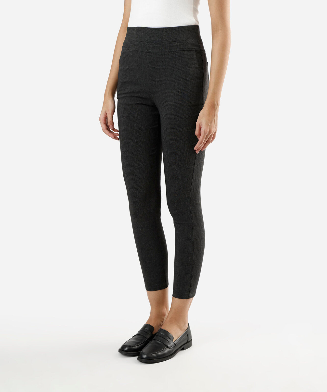 calça legging feminina com viscose texturizada preta